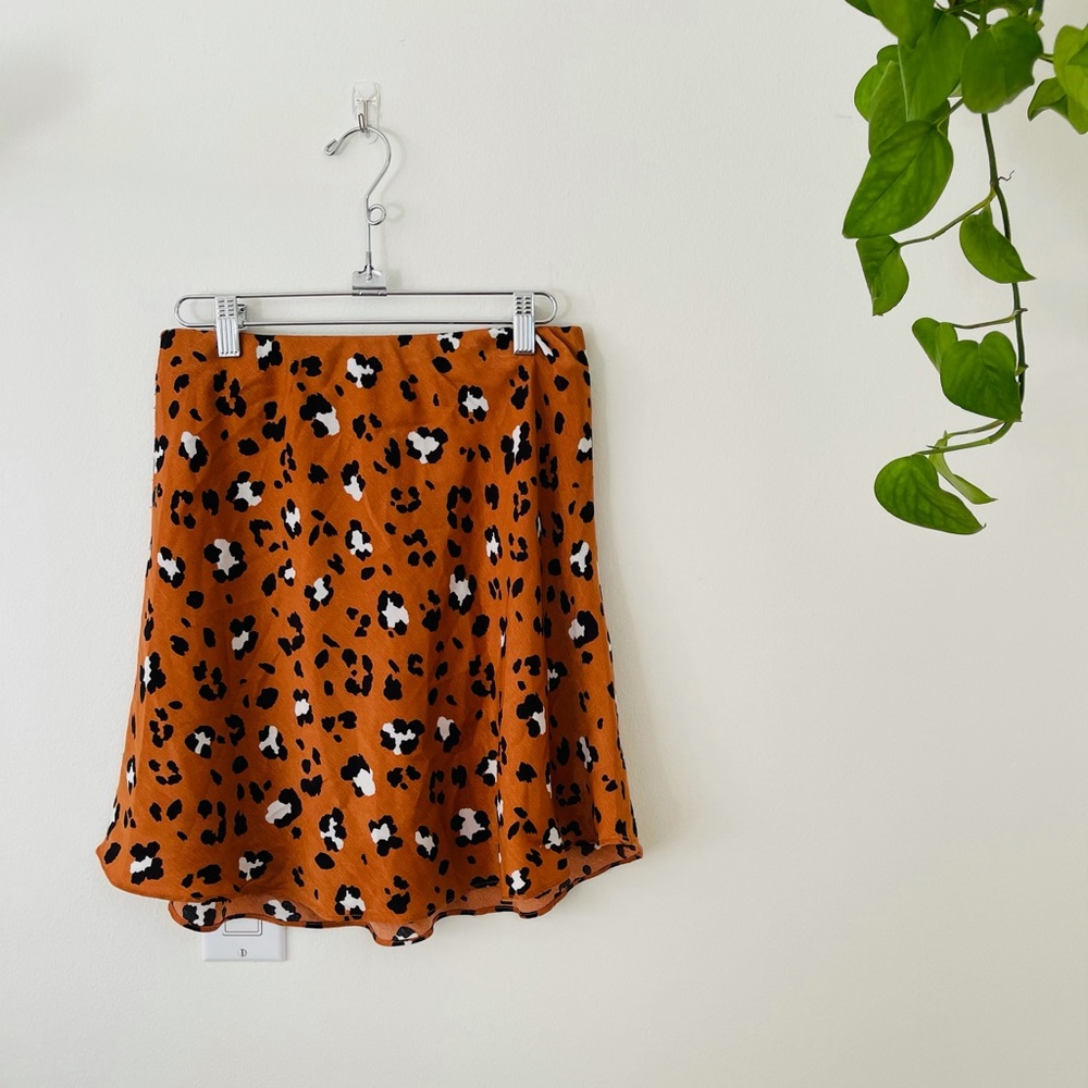 Satin Leopard Skirt